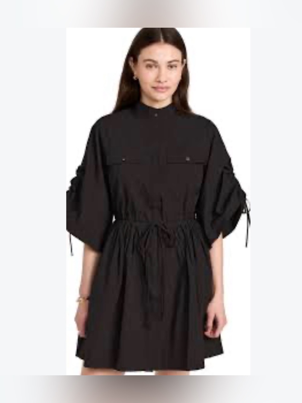 Hevron Hannah black poplin cotton mini women’s dress size Xs x-small